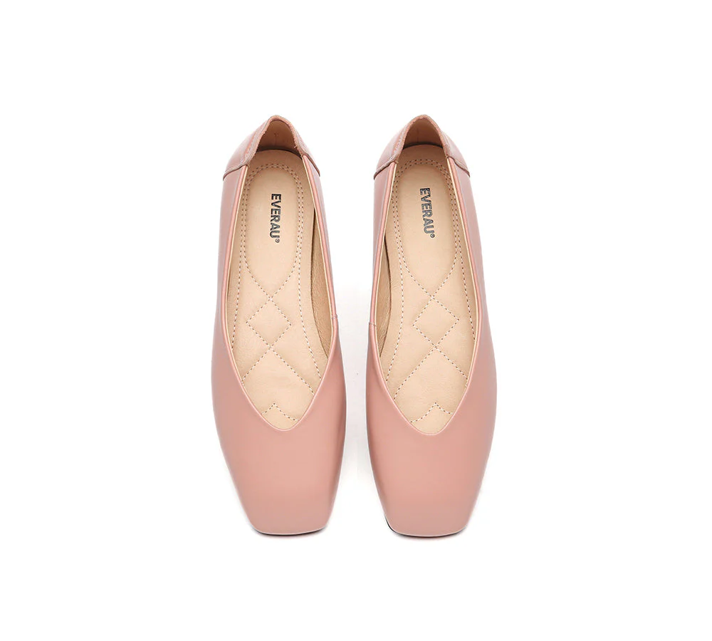 Women Leather Square Toe Ballet Flats Linda - Image 12
