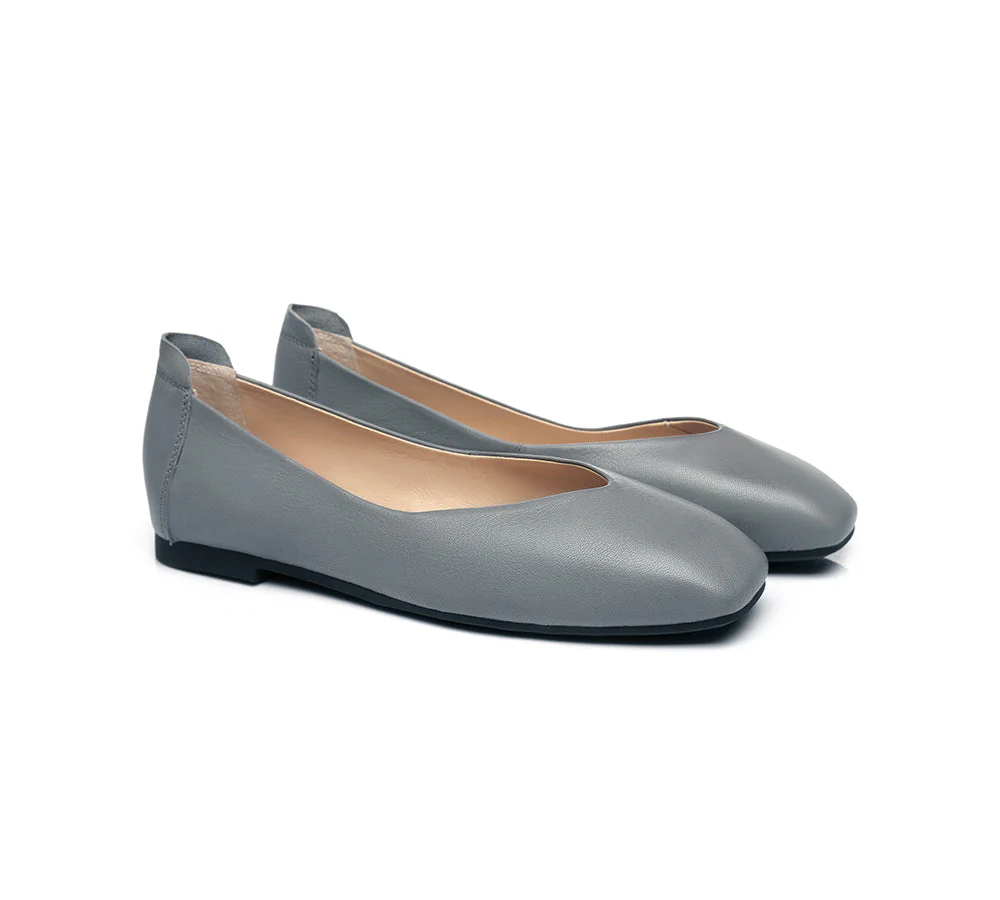 Women Leather Square Toe Ballet Flats Linda - Image 14