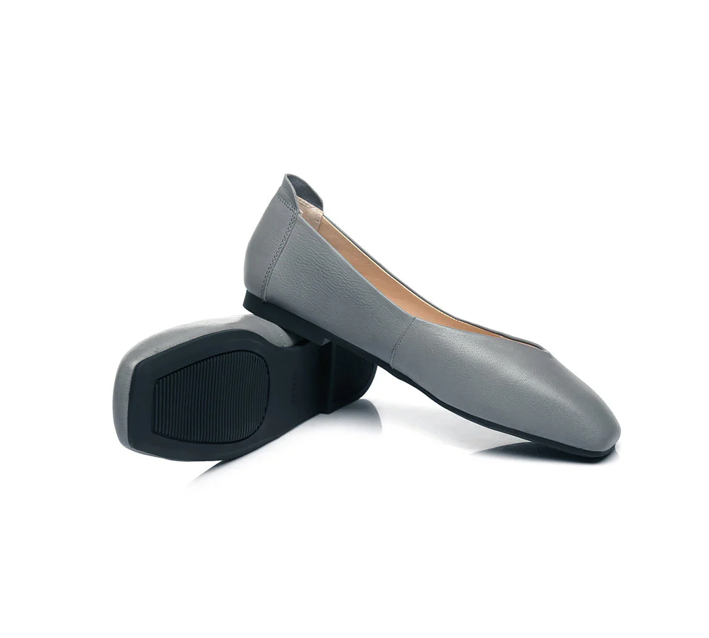 Women Leather Square Toe Ballet Flats Linda - Image 15