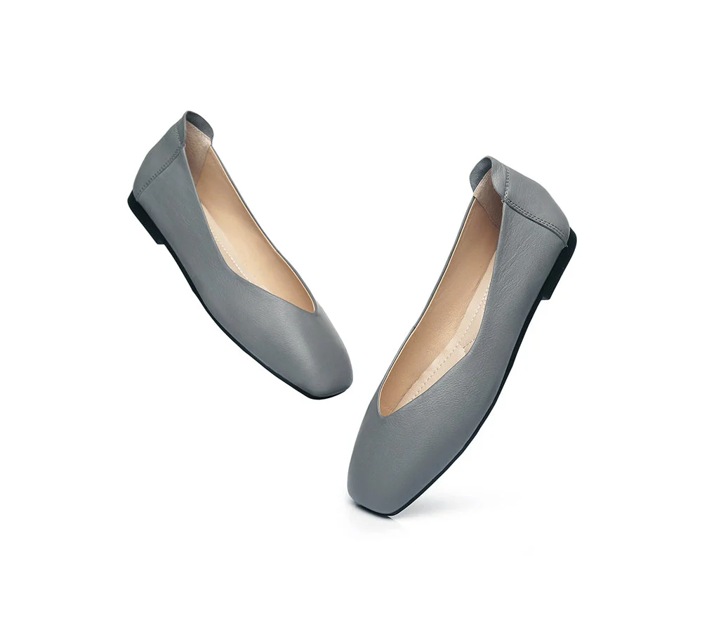 Women Leather Square Toe Ballet Flats Linda - Image 17