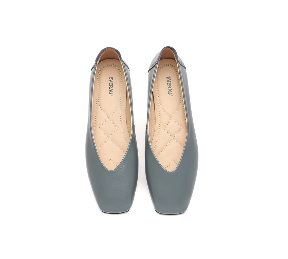 Women Leather Square Toe Ballet Flats Linda - Image 18