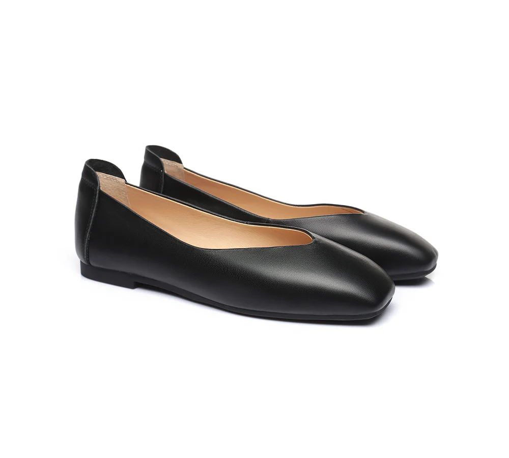 Women Leather Square Toe Ballet Flats Linda - Image 20