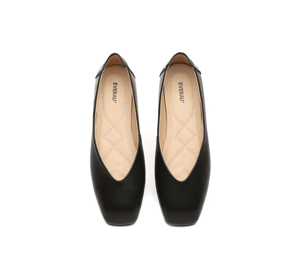 Women Leather Square Toe Ballet Flats Linda - Image 24