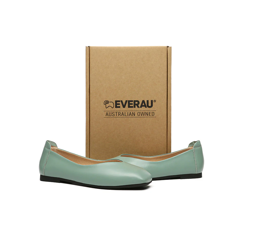 Women Leather Square Toe Ballet Flats Linda - Image 4