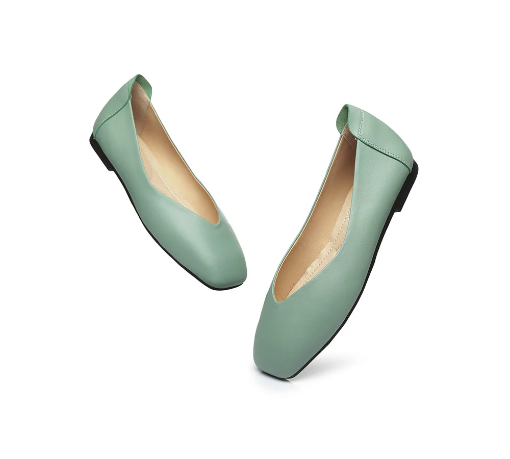 Women Leather Square Toe Ballet Flats Linda - Image 5
