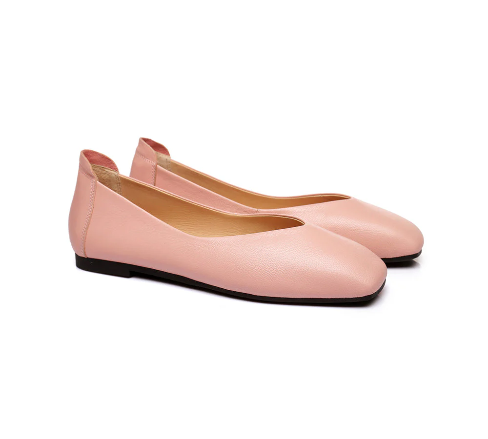 Women Leather Square Toe Ballet Flats Linda - Image 8