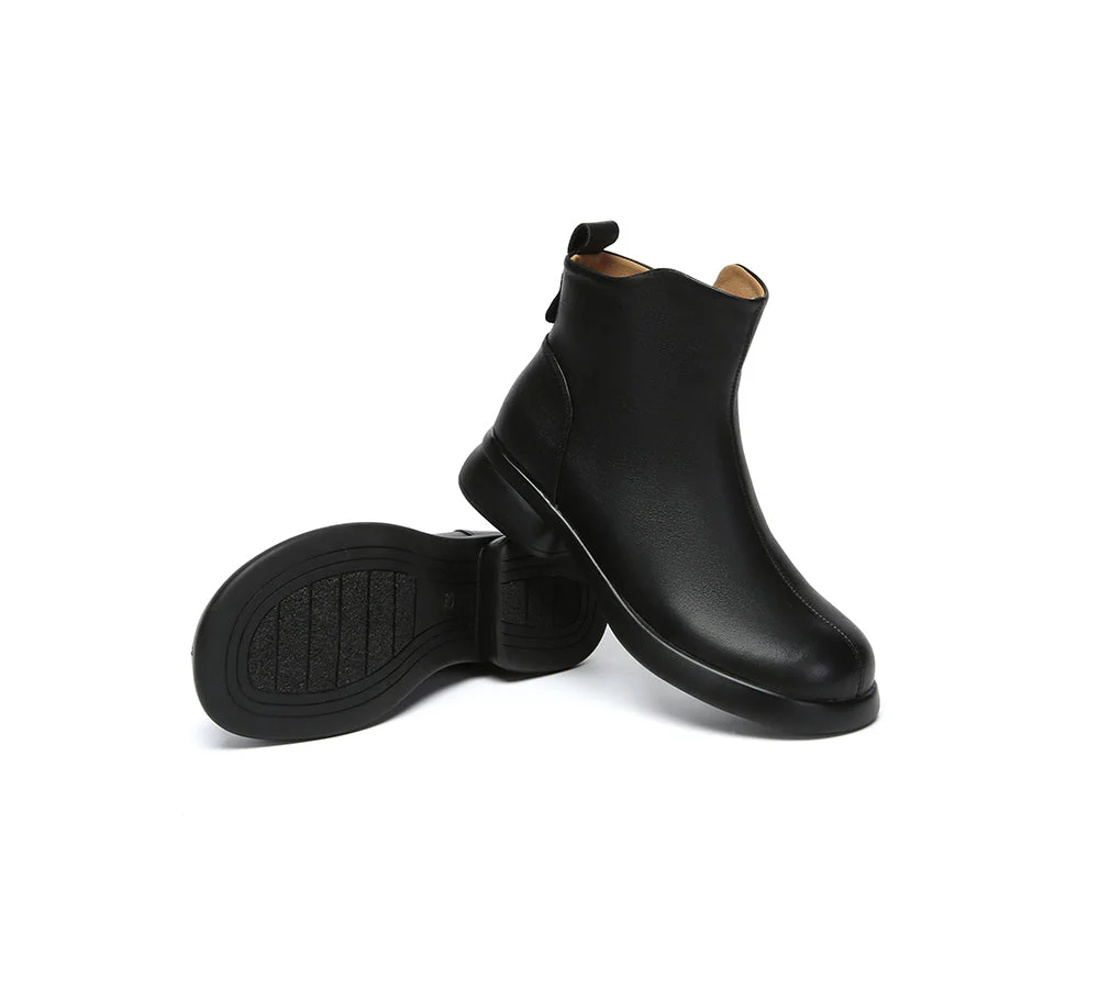 Women Leather Zipper Ankle Boots Chapple - Image 10