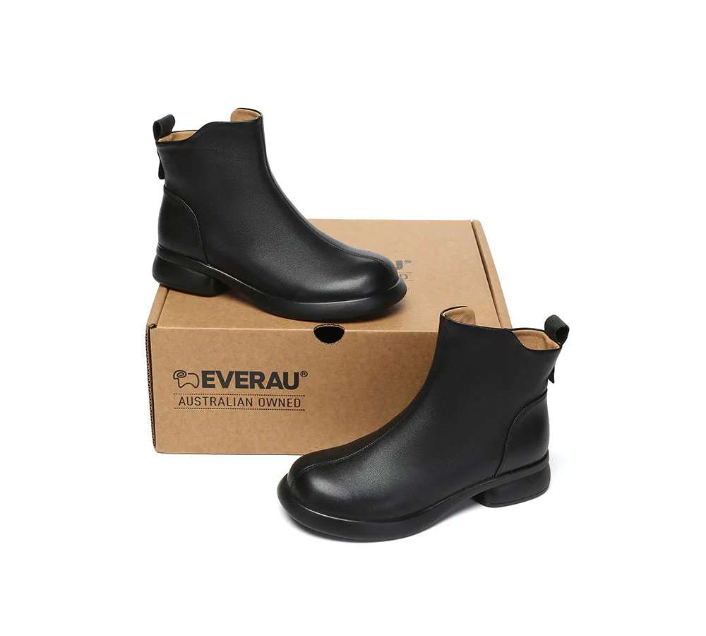 Women Leather Zipper Ankle Boots Chapple - Image 11