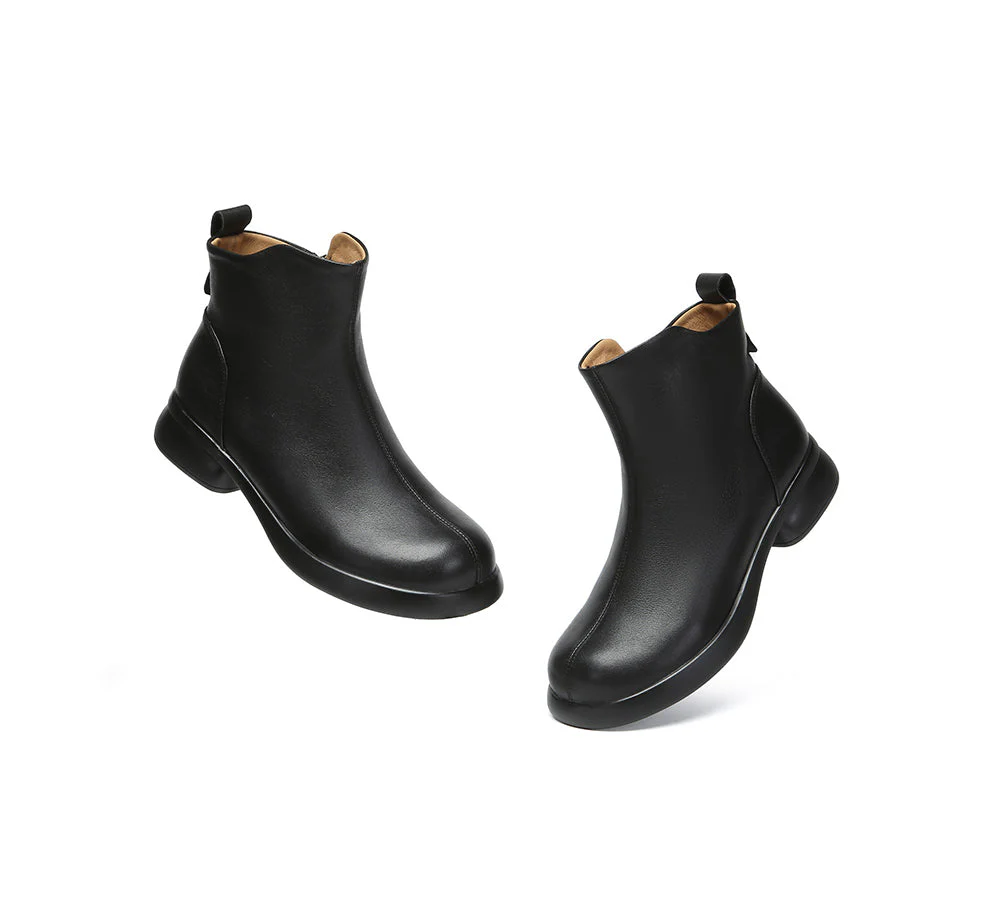 Women Leather Zipper Ankle Boots Chapple - Image 12