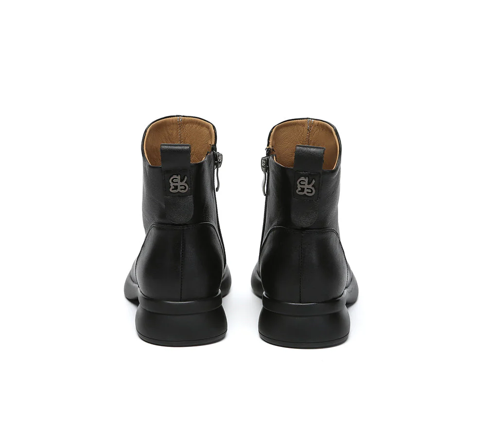 Women Leather Zipper Ankle Boots Chapple - Image 14