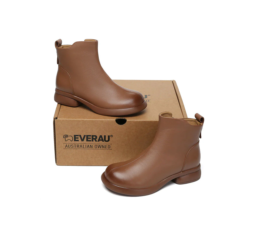 Women Leather Zipper Ankle Boots Chapple - Image 5