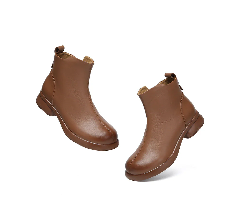 Women Leather Zipper Ankle Boots Chapple - Image 6