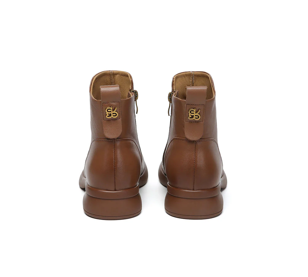 Women Leather Zipper Ankle Boots Chapple - Image 8