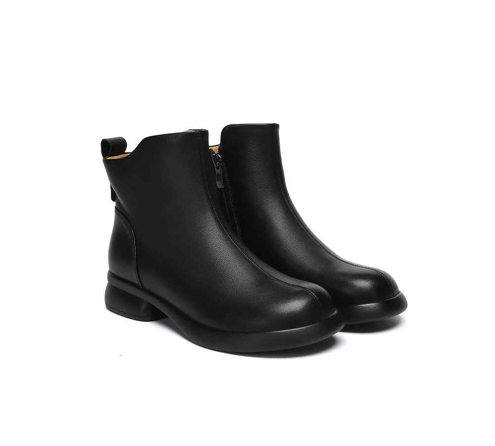 Women Leather Zipper Ankle Boots Chapple - Image 9
