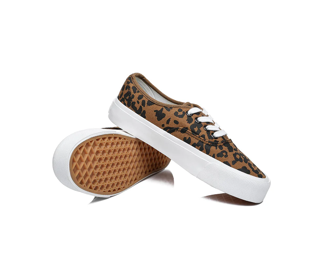 Women Leopard Print Sneakers Canvas Shoes Rana - Image 3
