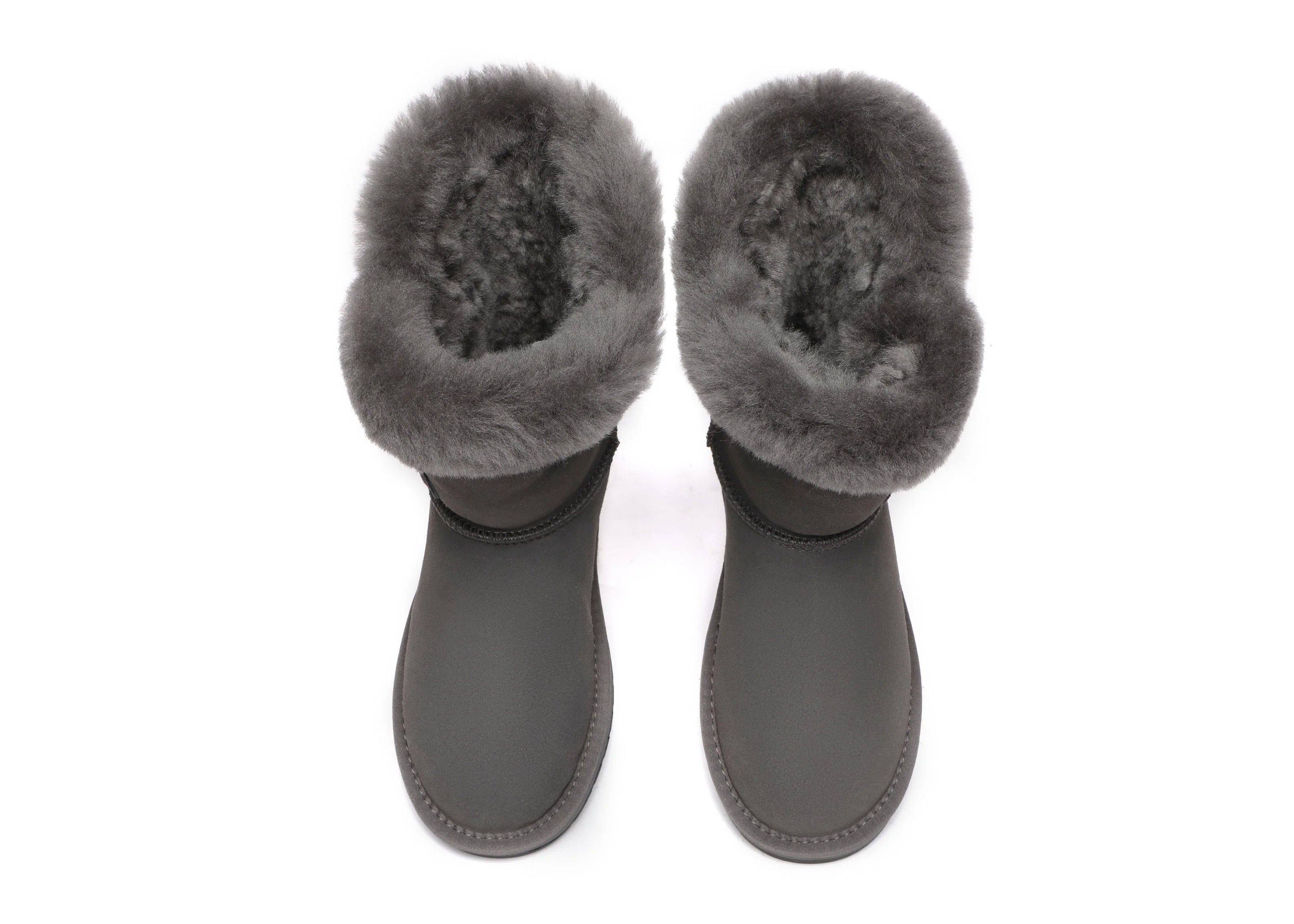 Women Short Boots Talia Twin Face Sheepskin Double Horn Toggle Closure - Image 13