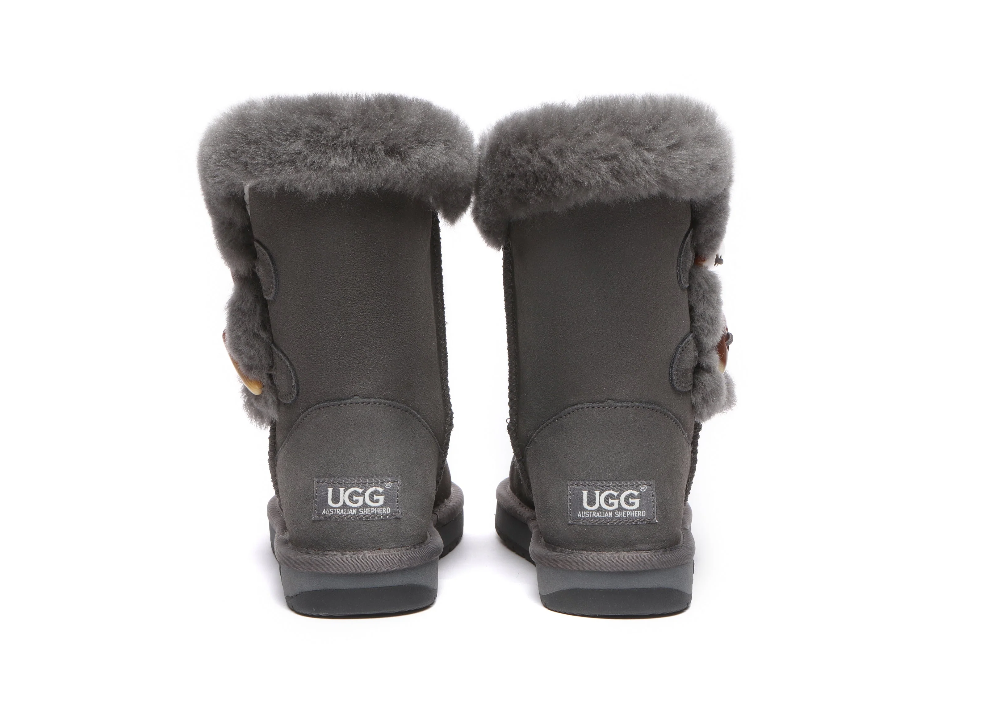 Women Short Boots Talia Twin Face Sheepskin Double Horn Toggle Closure - Image 14