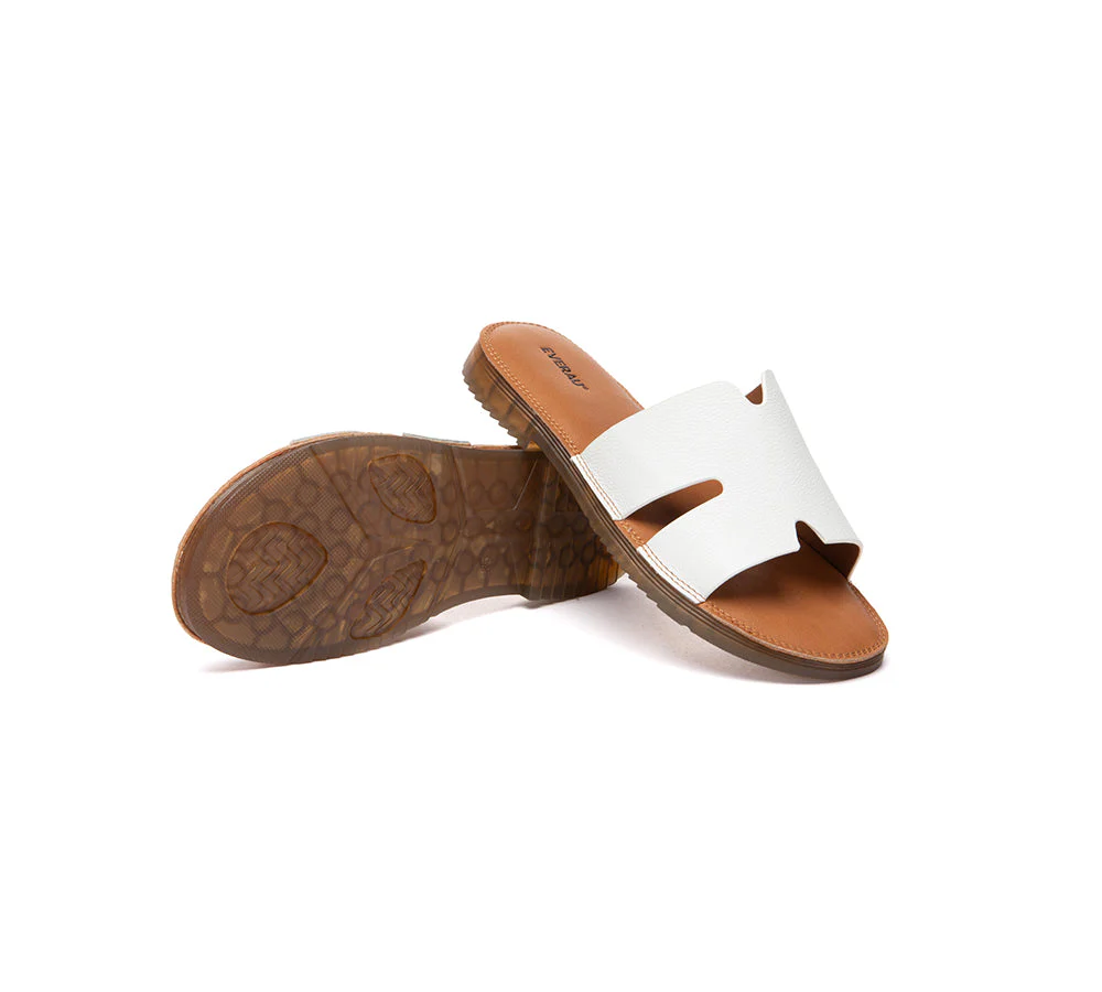 Women Slides Leather Ultra Soft Woven Flat Clovey - Image 10