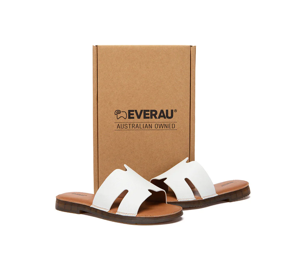 Women Slides Leather Ultra Soft Woven Flat Clovey - Image 11