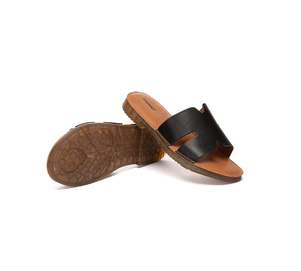 Women Slides Leather Ultra Soft Woven Flat Clovey - Image 17