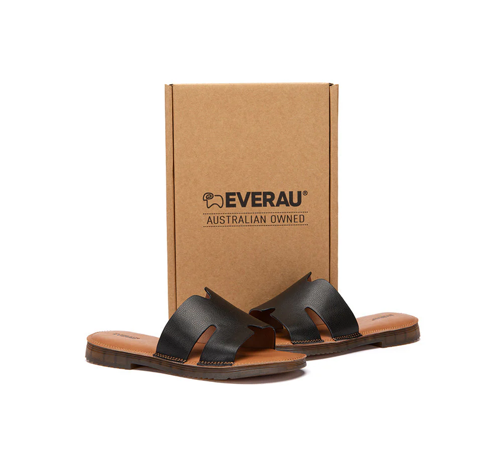 Women Slides Leather Ultra Soft Woven Flat Clovey - Image 18