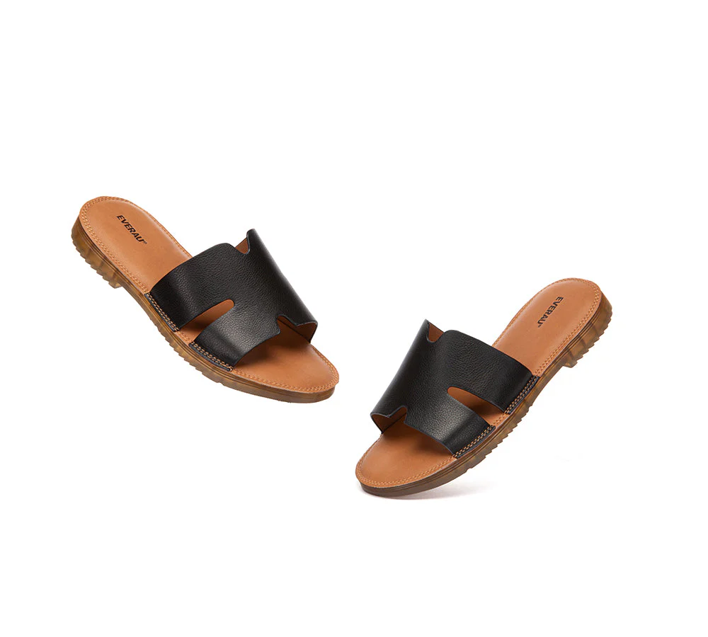 Women Slides Leather Ultra Soft Woven Flat Clovey - Image 19