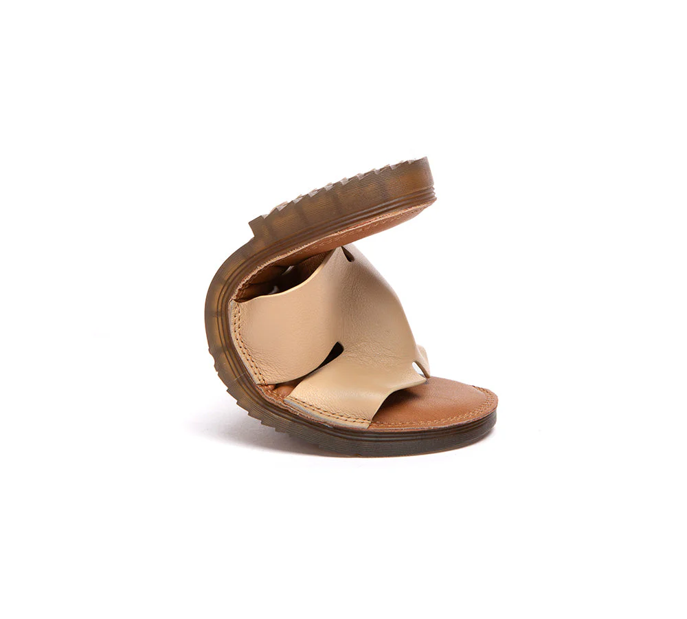 Women Slides Leather Ultra Soft Woven Flat Clovey - Image 8