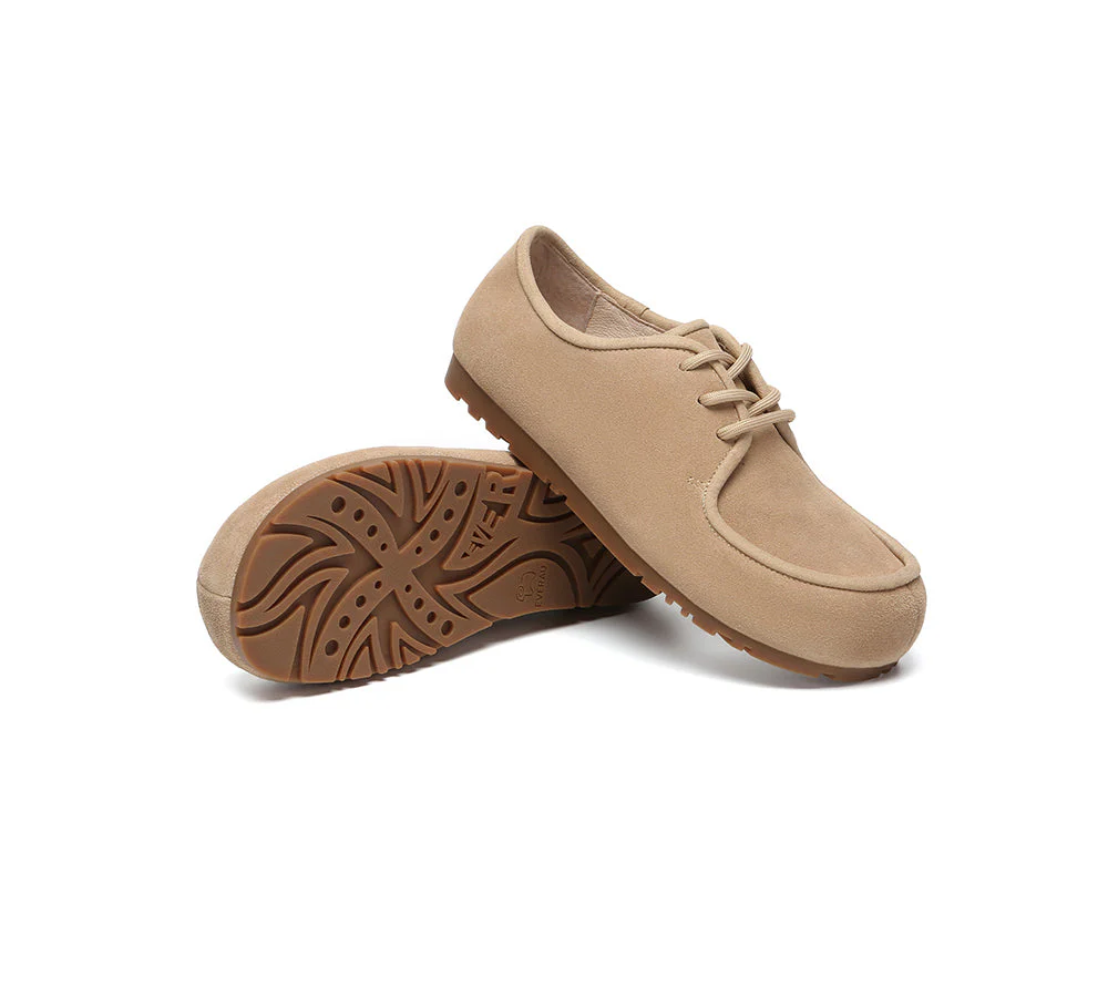 Women Suede Leather Lace Up Casual Wallabee Brandon - Image 10