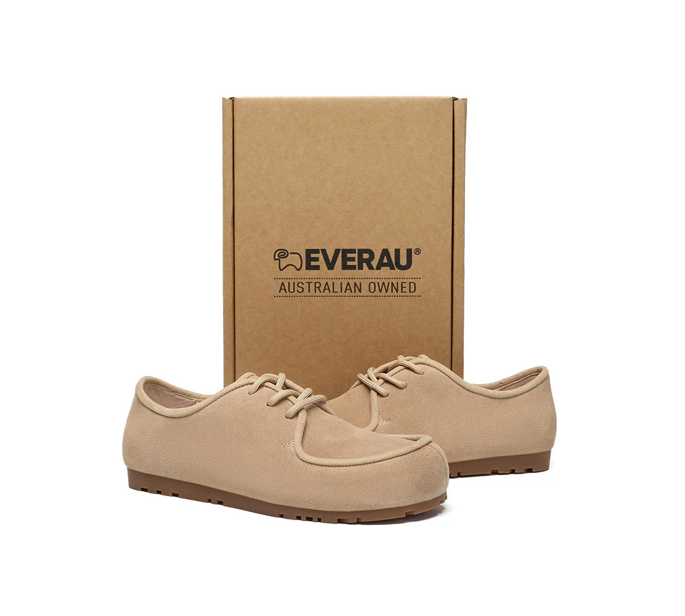 Women Suede Leather Lace Up Casual Wallabee Brandon - Image 11