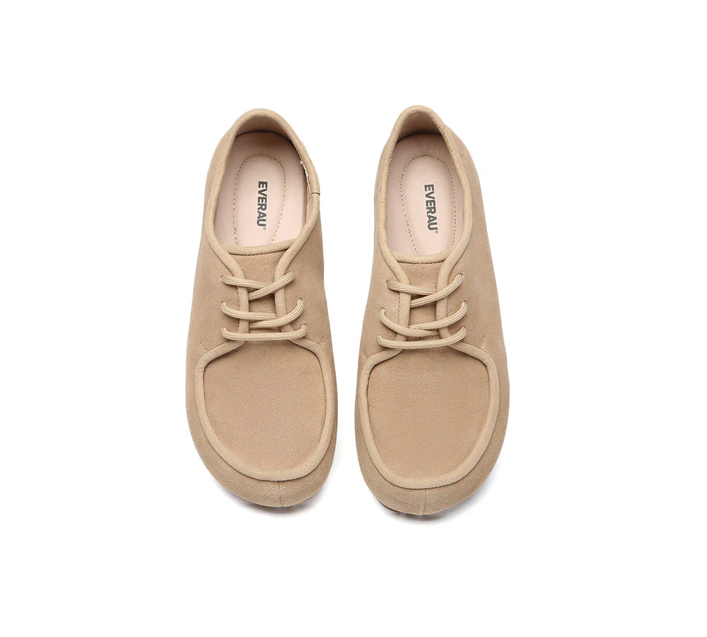Women Suede Leather Lace Up Casual Wallabee Brandon - Image 13