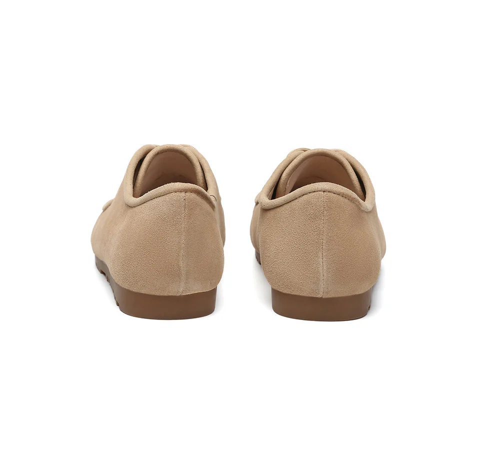 Women Suede Leather Lace Up Casual Wallabee Brandon - Image 14
