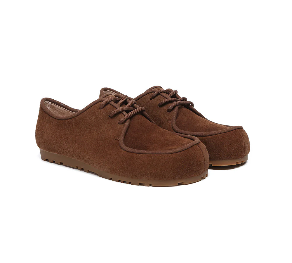Women Suede Leather Lace Up Casual Wallabee Brandon - Image 15