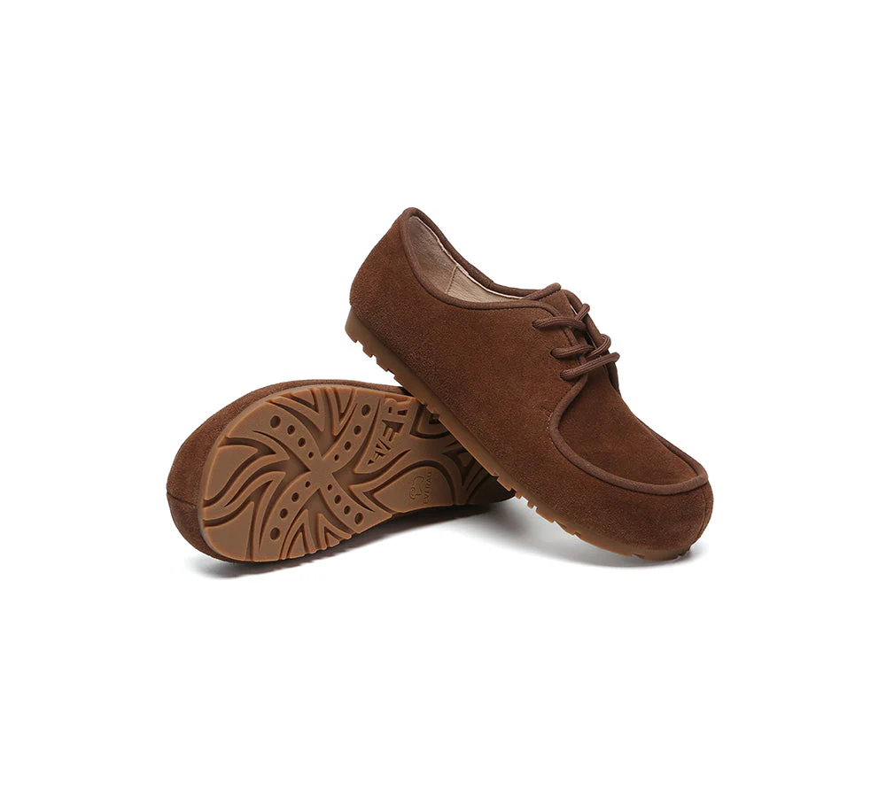Women Suede Leather Lace Up Casual Wallabee Brandon - Image 16