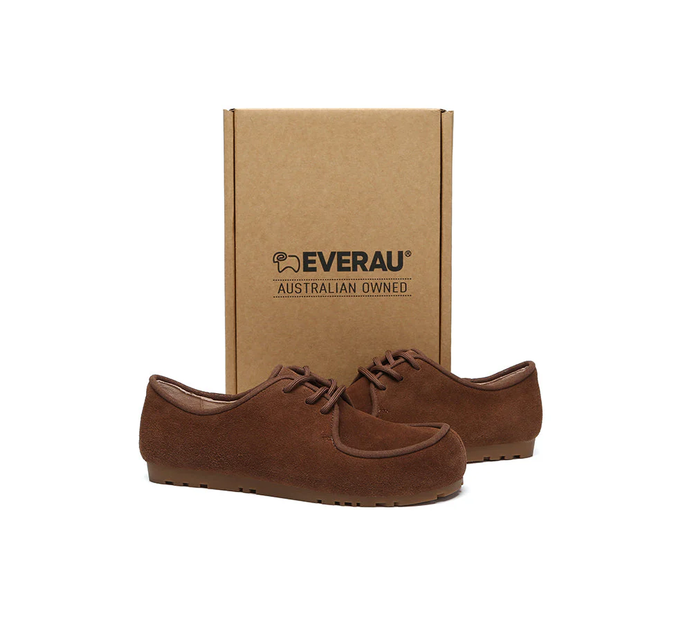 Women Suede Leather Lace Up Casual Wallabee Brandon - Image 17