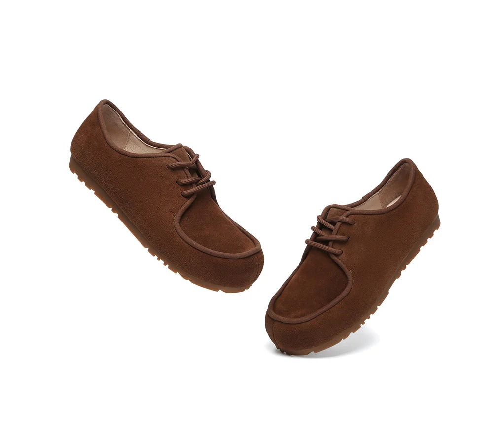 Women Suede Leather Lace Up Casual Wallabee Brandon - Image 18