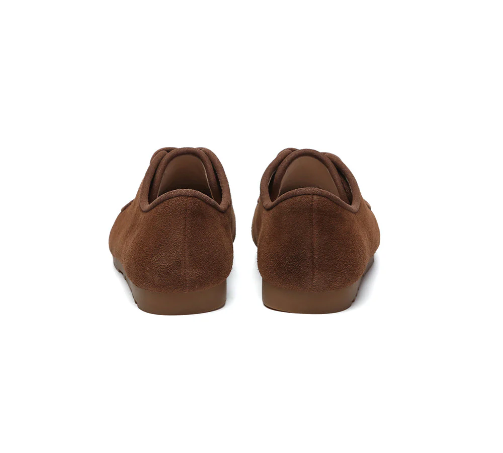 Women Suede Leather Lace Up Casual Wallabee Brandon - Image 20