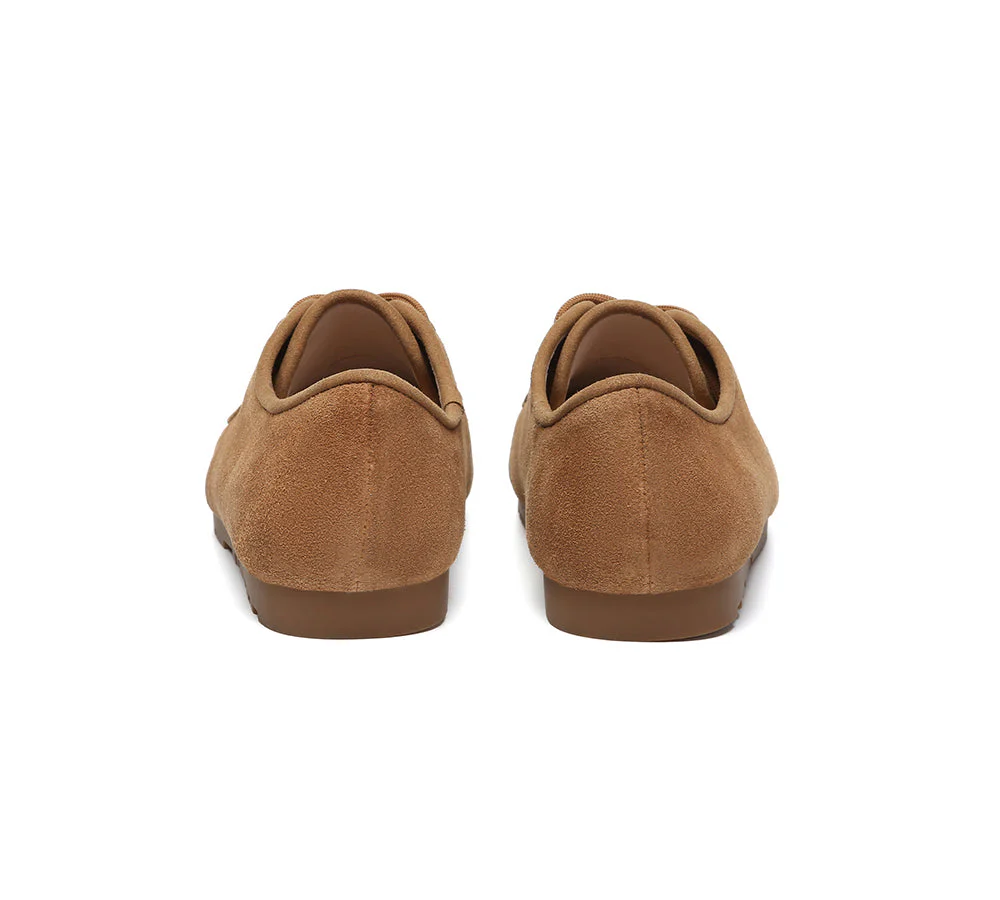 Women Suede Leather Lace Up Casual Wallabee Brandon - Image 8