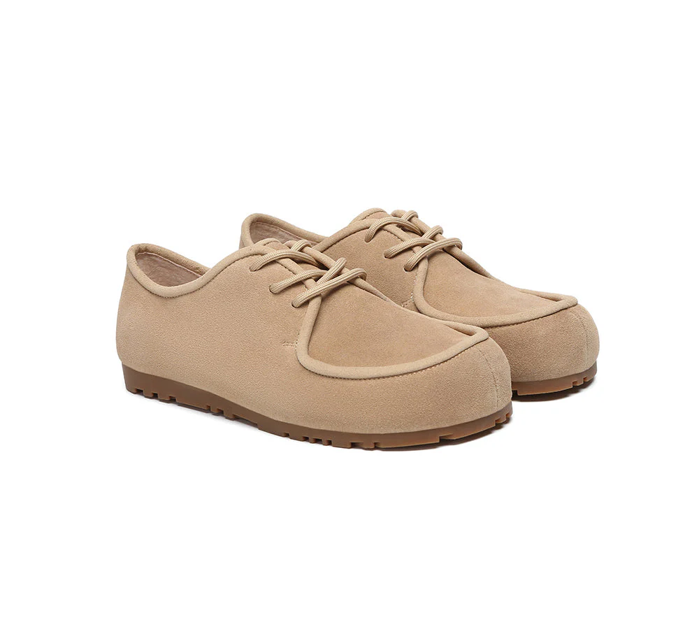 Women Suede Leather Lace Up Casual Wallabee Brandon - Image 9
