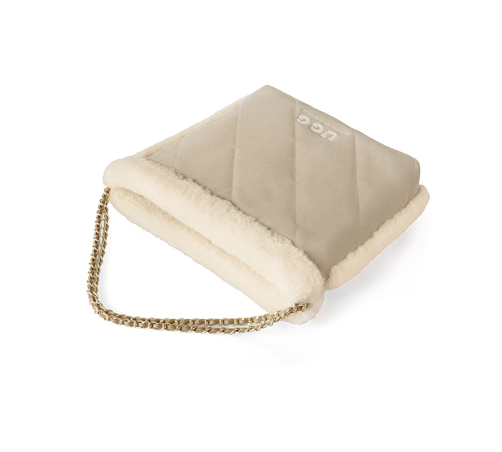 Women Suede Shearling Over Shoulder Tote Bag Diana - Image 14