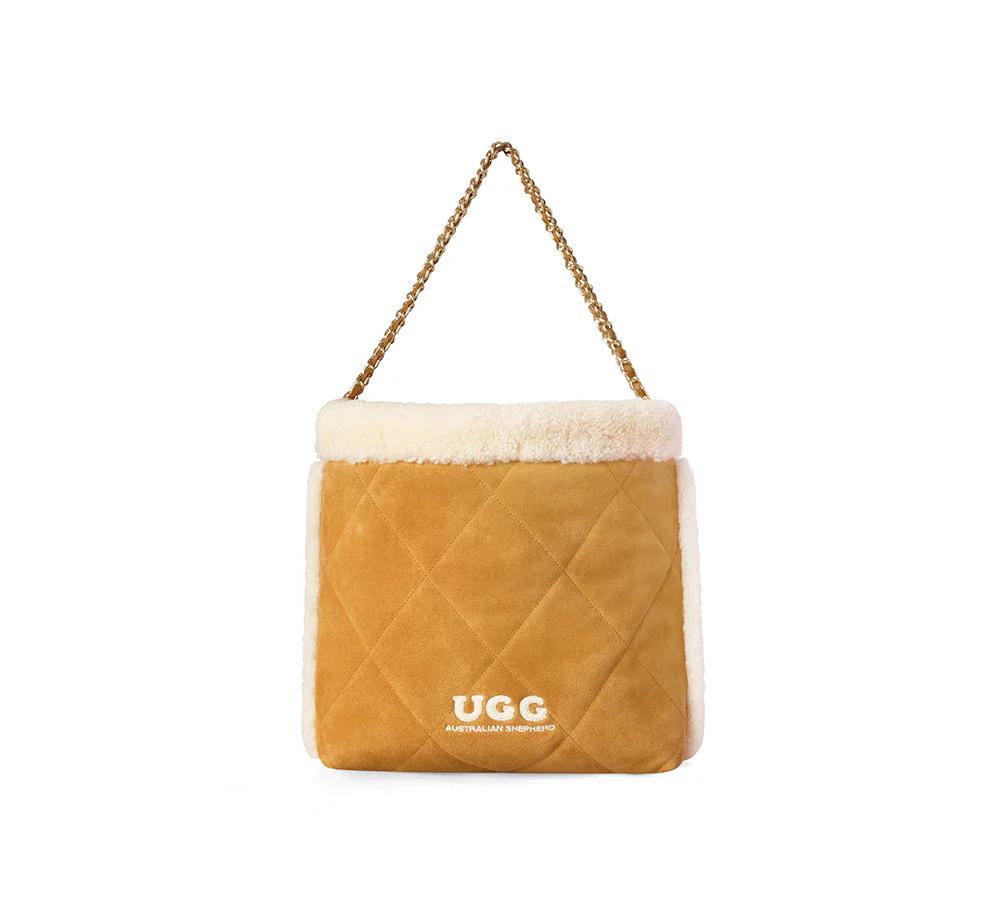 Women Suede Shearling Over Shoulder Tote Bag Diana - Image 3