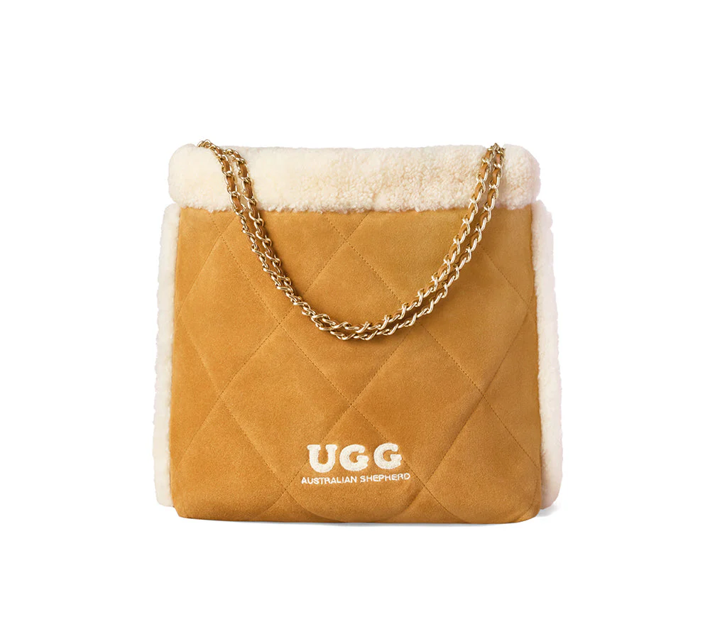 Women Suede Shearling Over Shoulder Tote Bag Diana - Image 6