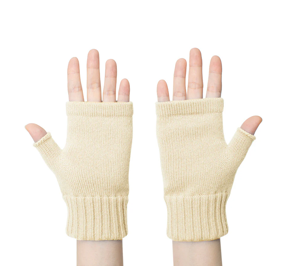 Wool Cashmere Blend Fingerless Gloves Palra - Image 11