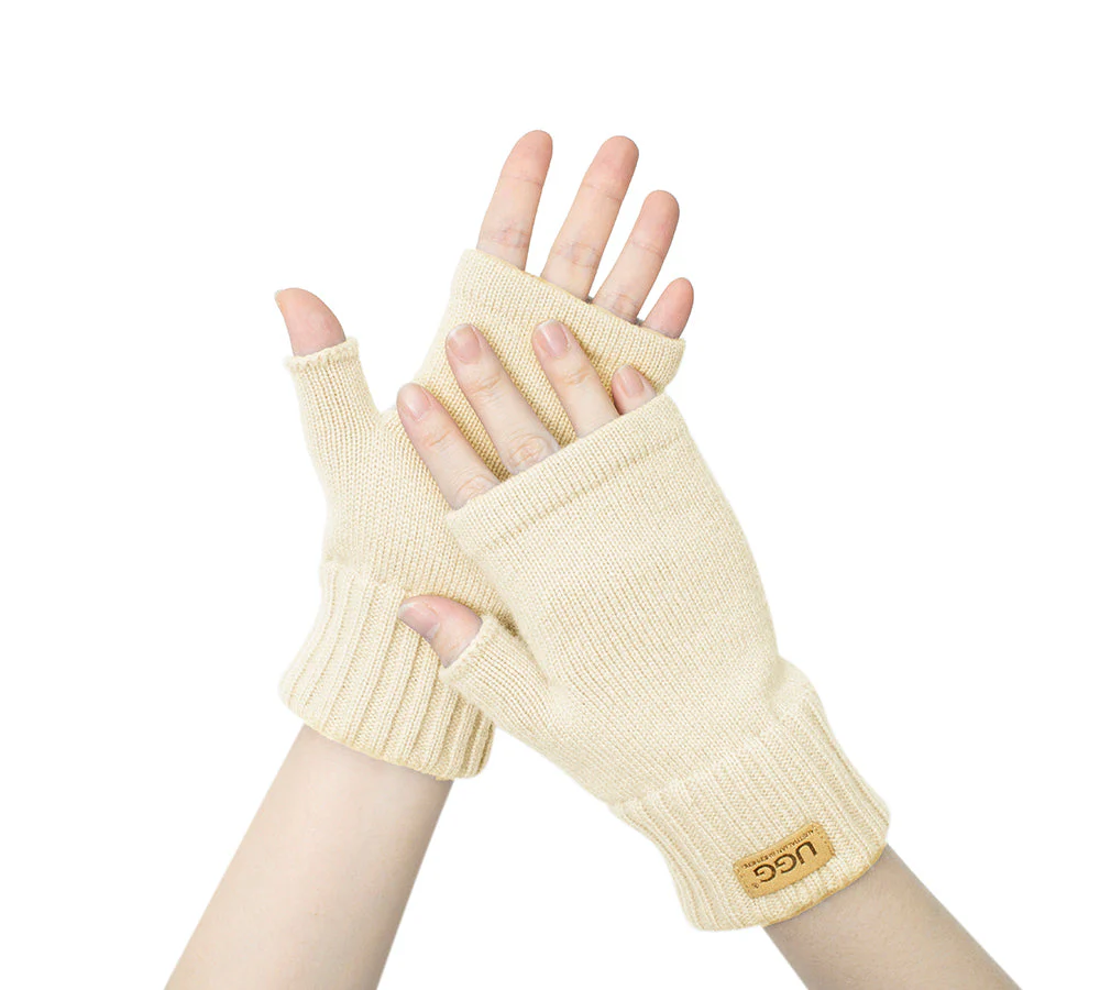 Wool Cashmere Blend Fingerless Gloves Palra - Image 12