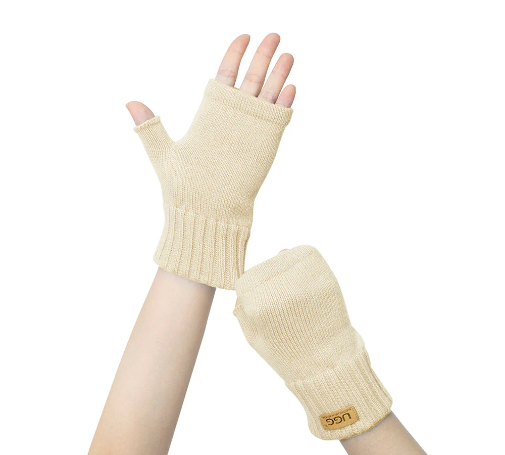 Wool Cashmere Blend Fingerless Gloves Palra - Image 13