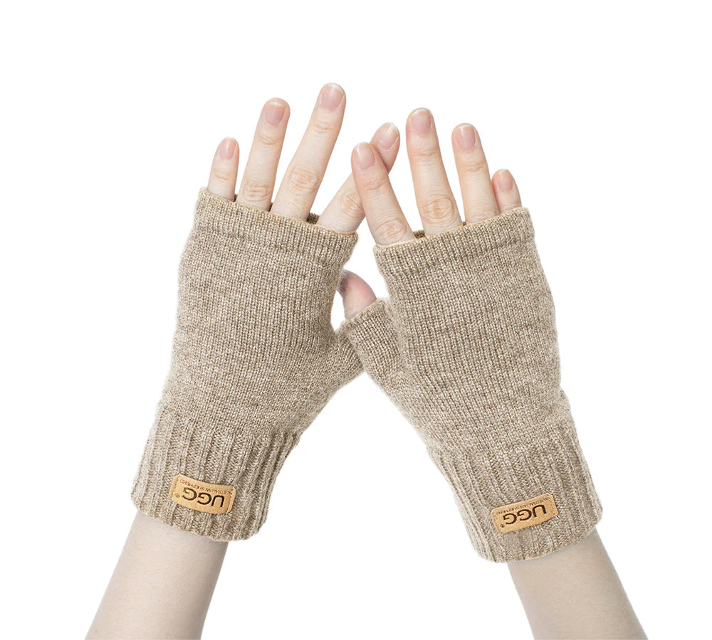Wool Cashmere Blend Fingerless Gloves Palra - Image 16