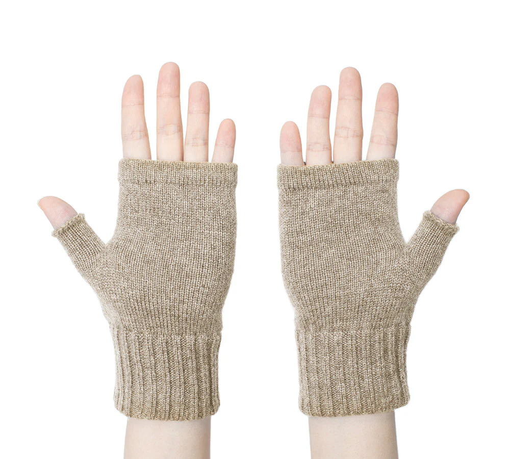 Wool Cashmere Blend Fingerless Gloves Palra - Image 17