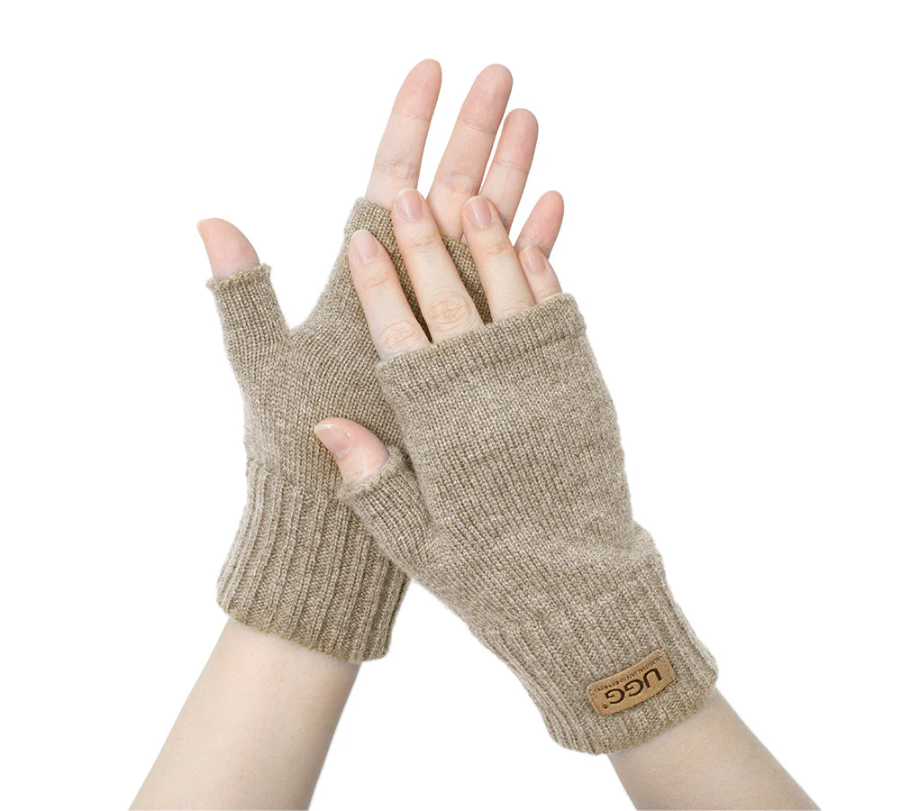 Wool Cashmere Blend Fingerless Gloves Palra - Image 18