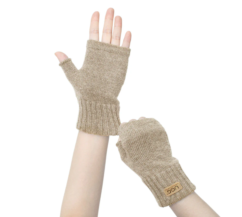 Wool Cashmere Blend Fingerless Gloves Palra - Image 19