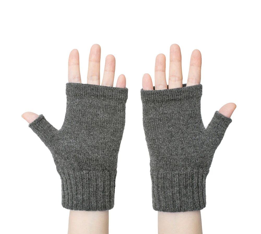 Wool Cashmere Blend Fingerless Gloves Palra - Image 23