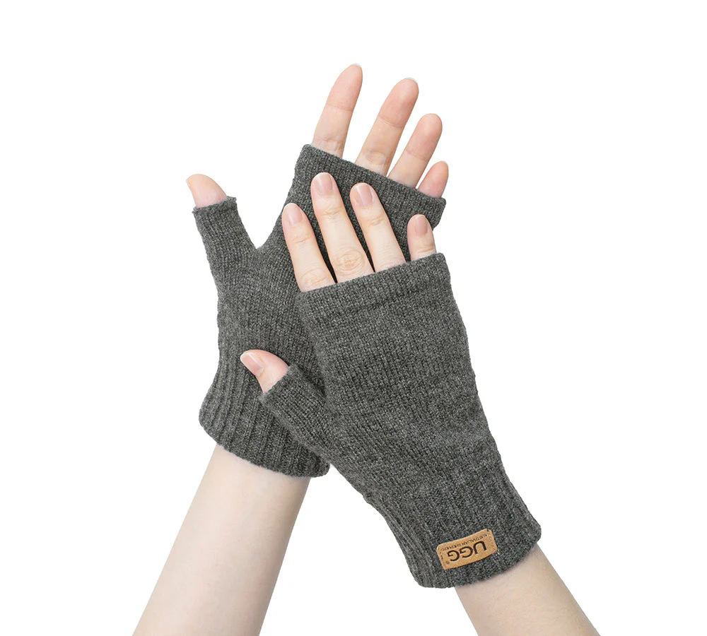 Wool Cashmere Blend Fingerless Gloves Palra - Image 24